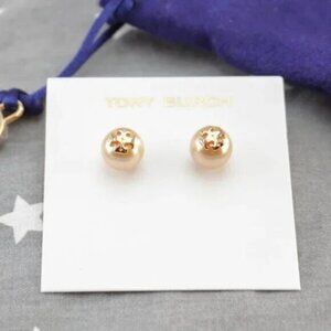 Tory Burch Evie Crystal Pearl Stud Earrings in Rose Gold (Brand New w/ dust bag)